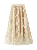 MESH EMBROIDERY HEAVY SKIRT