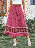 BOHEMIAN LEISURE HOLIDAY PRINT SKIRT