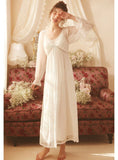 WHITE HOME LONG NIGHTGOWN PRINCESS DRESS