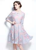 3/4 SLEEVES LACE SLIM DRESS