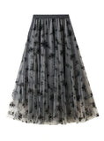 FLOCKING GAUZE SWING SKIRT