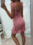 OFF SHOULDER V-NECK PENCIL SHORT DRESS
