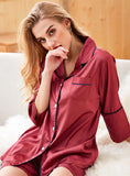 WOMEN'S SHORT-SLEEVED PAJAMAS SILK HOME SUIT