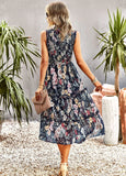 WOMEN LEISURE PRINT SLEEVE DRESS