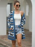 LONG CHRISTMAS DEER CARDIGAN SWEATER COAT