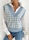 THOUSAND-BIRD V-NECK SWEATER KNITTED VEST
