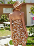 TASSELED SPLIT SPAGHETTI-NECK DRESS