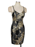 SEXY SLEEVELESS V-NECK SEQUINED DRESS