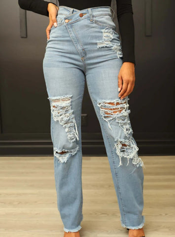 HIGH WAIST AND WIDE LEG STRETCH JEANS