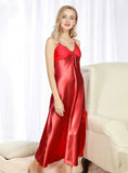 PLUS SIZE SEXY LACE NIGHTGOWN SILK SATIN NIGHTDRESS