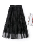 EMBROIDERY A-LINE TUTU LACE MESH SKIRT