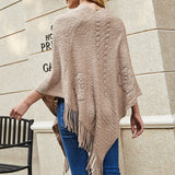KNITTED BEADED TASSEL SHAWL CLOAK