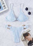 STRIPED CABLE STEEL BRACKET BIKINI