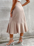 HIGH WAIST COTTON LINEN SKIRT