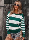 WARM STRIPED STITCHING SWEATER