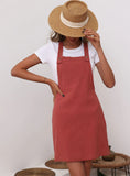 SHORT CASUAL LOOSE COTTON BIB SKIRT