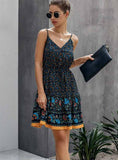 LOSSKY SUMMER WOMEN DRESS BUTTONS COTTON MINI SUNDRESS
