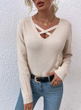 CROSS-STRAP OPENWORK SWEATER