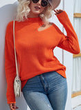 SOLID COLOR HALF-TURTLENECK PULLOVER SWEATER