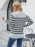 Striped Button Pullover Sweater