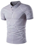 Cheap Turn down Collar Linellae Print Polo T-Shirt