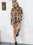 Women Fur Like Coat Women'S Mixed-Color Coat