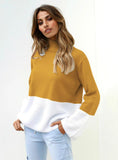 Women Loose Fitting Long Sleeved Sweater High Collar Sweater