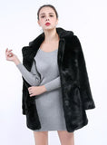 Women Fur Coat Imitation Mink Fur Long Sleeve Medium