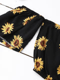 Off Shoulder Crop Top and Sunflower Shorts