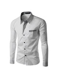 Long Sleeve Shirt Men Korean Slim Design Formal Casual Male Dress Shirt 