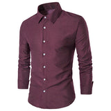  Dot Long Sleeve Plus Size Shirt for Men Bussiness Casual Solid Color Cotton