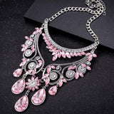 Fathion Water Drop Shaped Crystal Glass Necklace