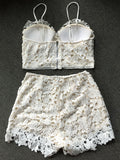 Lace Bralette Top and Shorts
