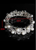 Bracelets With Rhinestones & Pearls Pretty Alloy 