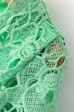 Crochet Flower Green Dress