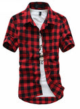 Chemise Homme Mens Dress Shirts Short Sleeve Shirt Men