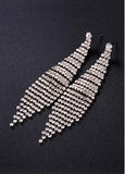 Fashion Micro Pave AAA Zirconia Platinum Plated Chandelier Earrings
