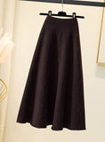 Wool Casual High Waist Skirt
