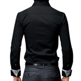 Long Sleeve Solid Color Designer Dress Shirt for Men Slim Fit Business Casual 