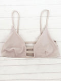 Spaghetti Straps Solid Color Bandage Bikini Set