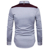 Designer Shirts for Men Stylish Stitching Patchwork Slim Printing Button Up 