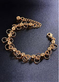 Wonderful Alloy Bracelet, Beads and Circles, Golden