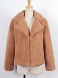 Suit Collar Coat Short Coat Fur Coat For Women