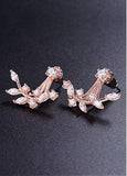  Popular 18K Gold Plated Ear Jackets, Micro Pave AAA Zircon Twig, 