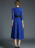 Lace Dresses Floral Crochet Hollow Out Patchwork