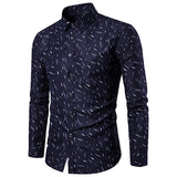 Designer Shirt for Men Slim Fit Long Sleeve Printing Single Chest Pocket Button Up 