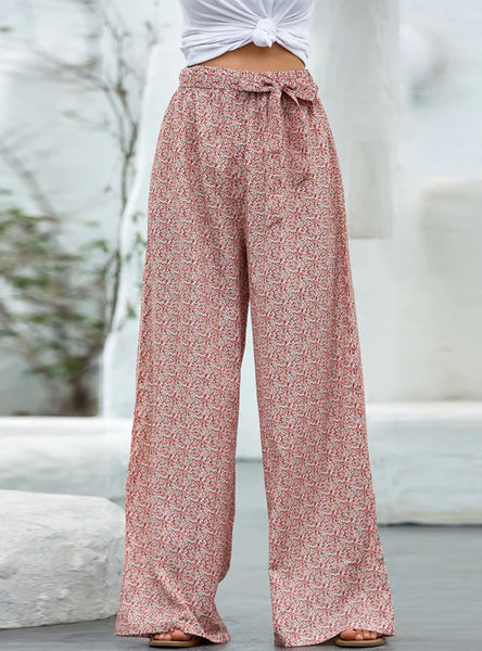 LOOSE PRINTED WIDE-LEG PANTS