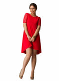 Plus Size Women Lace Dress Short Sleeve Casual Dress