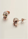 Popular Chic Skull Alloy Ear Studs With Rhinestones
