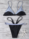 High Cut Color Block Bathing Suit
